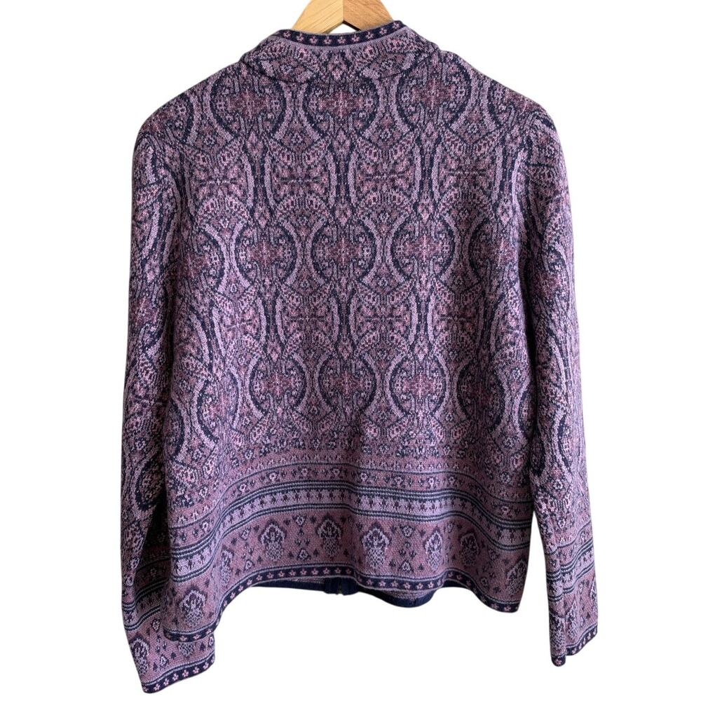 Pendleton Full Zip Merino Wool Purple Sweater Cardigan L - Picture 5 of 8
